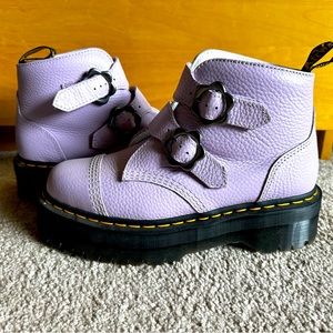 Devon Flower Buckle Platform Ankle Boots. Women’s 9